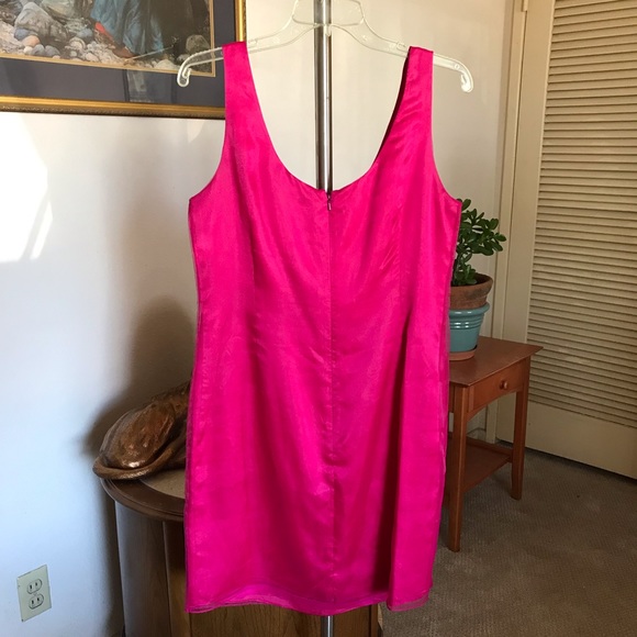 Papell Pink Sleeveless Dress with Beadwork SZ 12 - Picture 4 of 4